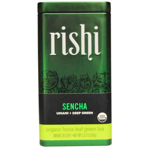 Rishi Tea, オーガニック グリーンティー, 煎茶, ルーズリーフティー, 2.12 オンス (60 g)