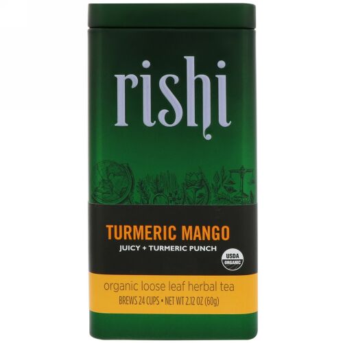 Rishi Tea, オーガニック・ルースリーフハーブティー、ターメリックマンゴー、 2.12 oz (60 g) (Discontinued Item)