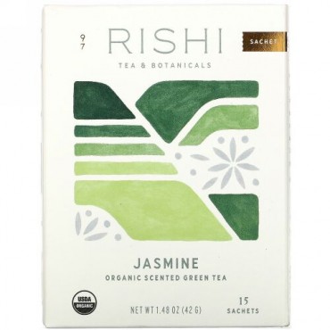 Rishi Tea, Organic Scented Green Tea, Jasmine, 15 Sachets, 1.48 oz (42 g)