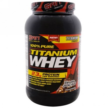 SAN Nutrition, 100%ピュアチタニウムホエイ、チョコレートロッキーロード、32オンス (907.2 g) (Discontinued Item)