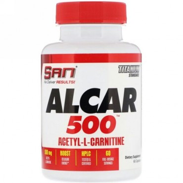 SAN Nutrition, ALCAR 500, Acetyl-L-Carnitine, 60 Capsules (Discontinued Item)