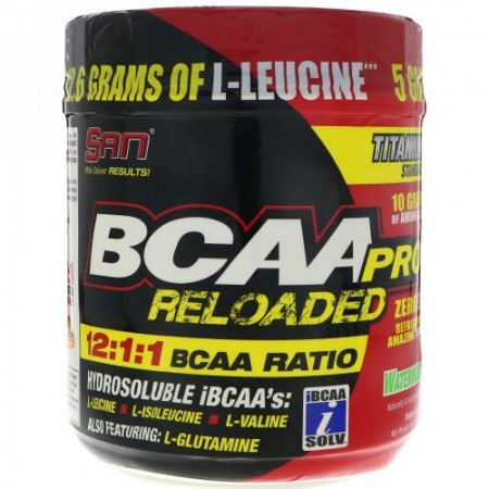 SAN Nutrition, BCAAプロ・リローデッド、スイカ、16 oz (456 g) (Discontinued Item)