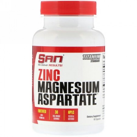 SAN Nutrition, 亜鉛・マグネシウム・アスパラギン酸、カプセル90錠 (Discontinued Item)