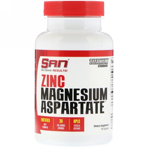 SAN Nutrition, 亜鉛・マグネシウム・アスパラギン酸、カプセル90錠 (Discontinued Item)
