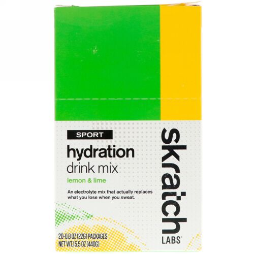 SKRATCH LABS, Sport Hydration Drink Mix, Lemon & Lime, 20 Pack, 0.8 oz (22 g) Each (Discontinued Item)
