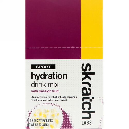 SKRATCH LABS, Sport Hydration Drink Mix, Passion Fruit, 20 Pack, 0.8 oz (22 g) Each (Discontinued Item)