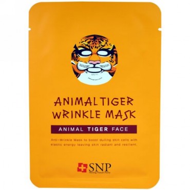 SNP, Animal Tiger Wrinkle Mask, 10 Sheets x (25 ml) Each (Discontinued Item)