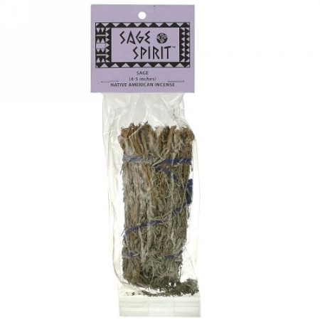 Sage Spirit, ネイティブ アメリカン インセンス, セージ, 小 (4-5 インチ), 1 スマッジワンド