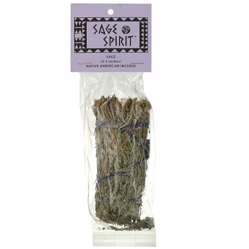 Sage Spirit, ネイティブ アメリカン インセンス, セージ, 小 (4-5 インチ), 1 スマッジワンド