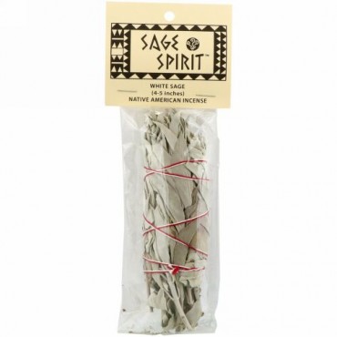 Sage Spirit, ネイティブアメリカン･インセンス、ホワイトセージ、小(4-5 Inches)、1個入り