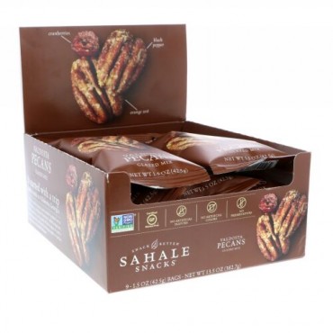 Sahale Snacks, Snack Better, Glazed Mix, Valdosta Pecans, 9 Packs, 1.5 oz (42.5 g) Each (Discontinued Item)