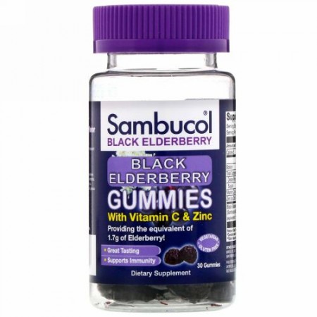 Sambucol, Sambucol（サンブコル）、ブラックエルダーベリー、30粒