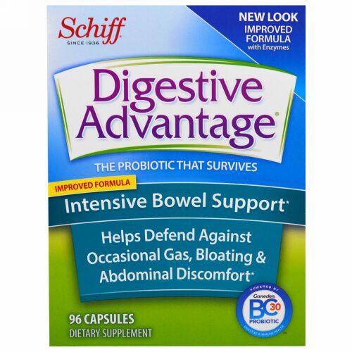 Schiff, Digestive Advantage、インテンシブ・ボウル・サポート、カプセル96 錠