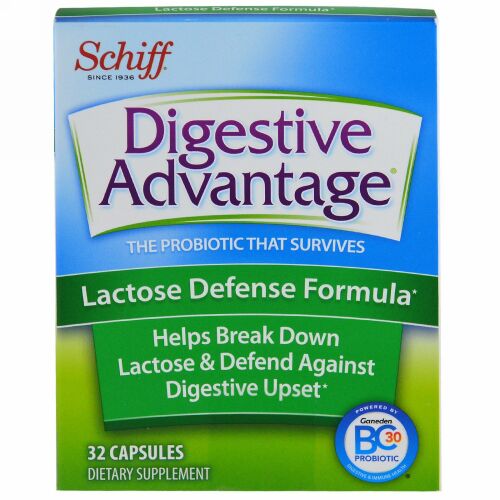 Schiff, Digestive Advantage、ラクトース・ディフェンス・フォーミュラ、カプセル 32錠