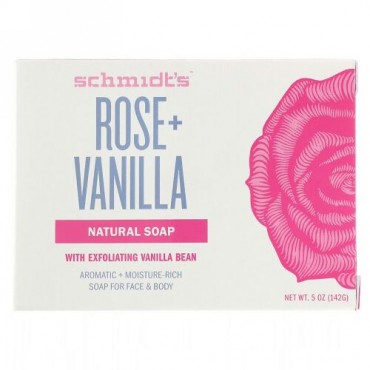 Schmidt's, Natural Soap, Rose + Vanilla, 5 oz (142 g) (Discontinued Item)