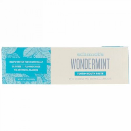 Schmidt's, Tooth + Mouth Paste, Wondermint , 4.7 oz (133 g)