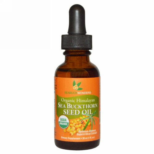 SeaBuckWonders, ヒマラヤのオーガニックシーバックソーン（クロウメモドキ）種油, 1オンス（30 ml）
