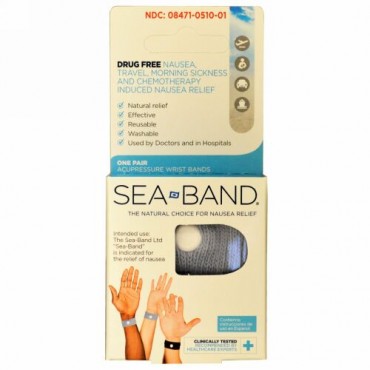 Sea Band, Acupressure Wrist Bands、1ペア (Discontinued Item)