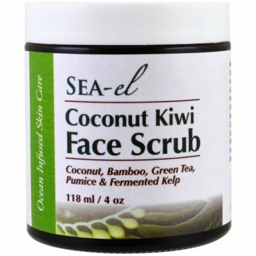 Sea el, ココナッツとキウイフルーツのフェーススクラブ , 4 oz (118 ml)