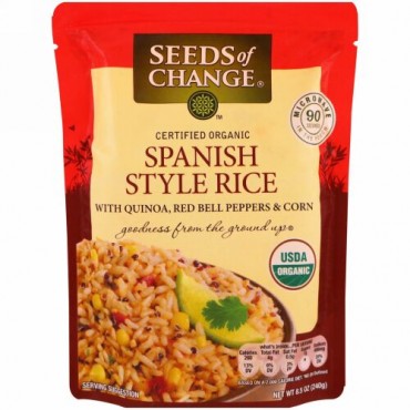 Seeds of Change, オーガニック、スパニッシュライス、キノア、赤パプリカ＆トウモロコシ、8.5 oz (240 g) (Discontinued Item)