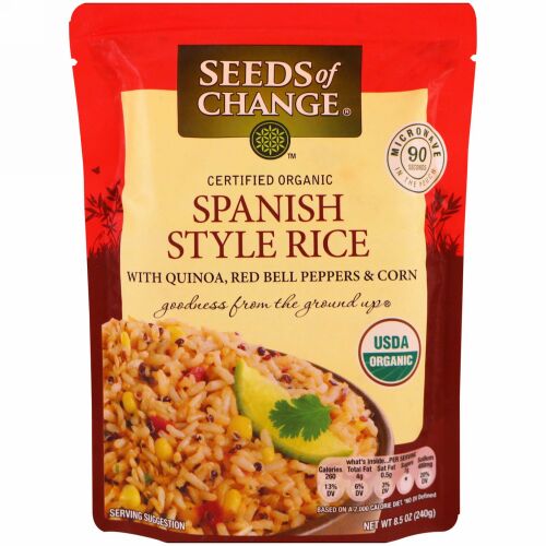 Seeds of Change, オーガニック、スパニッシュライス、キノア、赤パプリカ＆トウモロコシ、8.5 oz (240 g) (Discontinued Item)