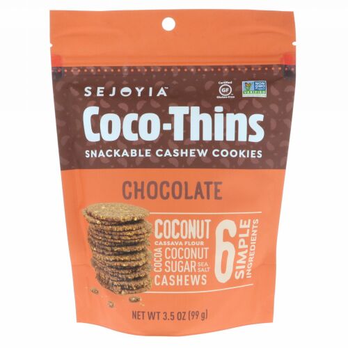Sejoyia, ココ-シンズ、スナックカシュークッキー、チョコレート、3.5オンス (99 g) (Discontinued Item)