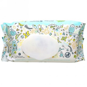 Seventh Generation, Baby Wipes, Free & Clear, 64 Wipes