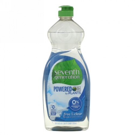 Seventh Generation, Dish Liquid, Free & Clear, 25 fl oz (739 ml) (Discontinued Item)