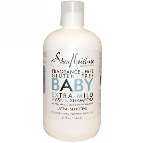 SheaMoisture, ベビー・エクストラマイルドウォッシュ＆シャンプー、無香料、13 液量オンス (384 ml) (Discontinued Item)