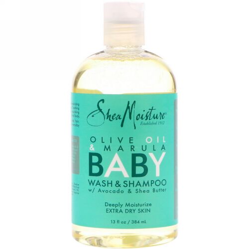 SheaMoisture, オリーブオイル & マルラベビーウォッシュ & シャンプー、極度の乾燥肌向け、13液量オンス (384 ml) (Discontinued Item)
