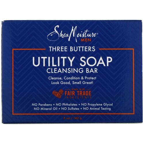 SheaMoisture, スリー・バター・ユティリティー・ソープ、クレンジング・バー、 5 oz (141 g) (Discontinued Item)