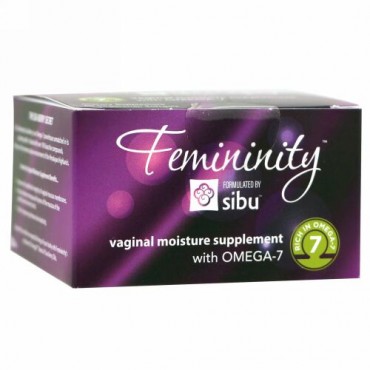 Sibu Beauty, フェミニニティ、オメガ7配合膣保湿サプリ、植物性ソフトゲル60錠 (Discontinued Item)