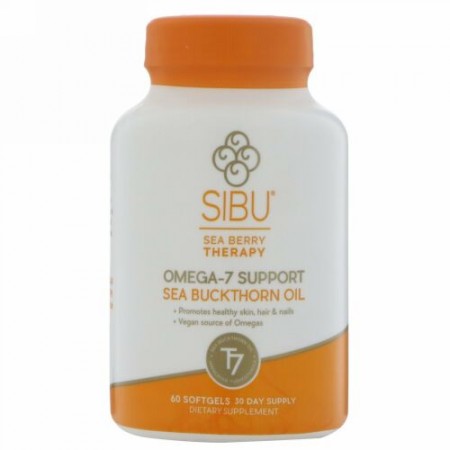 Sibu Beauty, シーベリーセラピー, オメガ7サポート, シーバックソーンオイル, 60ソフトゼリー