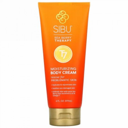 Sibu Beauty, シーベリーセラピーモイスチャライジングボディクリーム、6 液体オンス（177 ml）