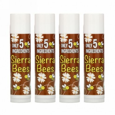 Sierra Bees, オーガニックリップバーム、ココナッツ、4個パック、各4.25 g（.15 oz）