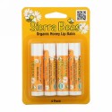 Sierra Bees, オーガニックリップバーム、ハニー、4パック、各.15 oz (4.25 g)