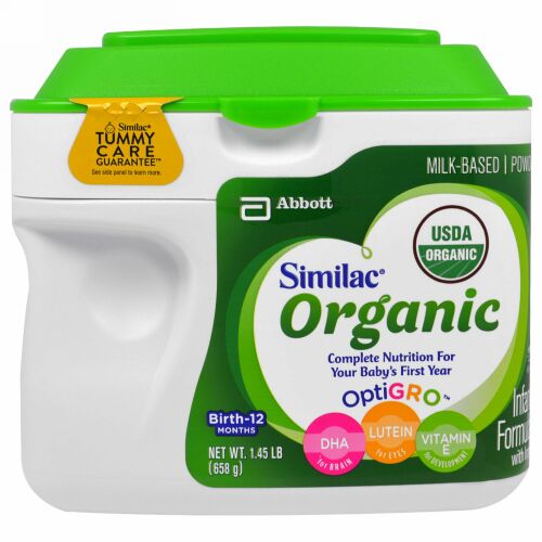 Similac, アドバンスオーガニック乳幼児用フォーミュラ、鉄分入り 、 0−12ヶ月用、 1.45パウンド (658 g) (Discontinued Item)