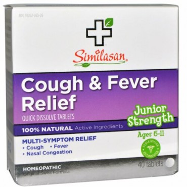 Similasan, Cough & Fever Relief, Junior Strength, 40 Quick Dissolve Tablets (Discontinued Item)