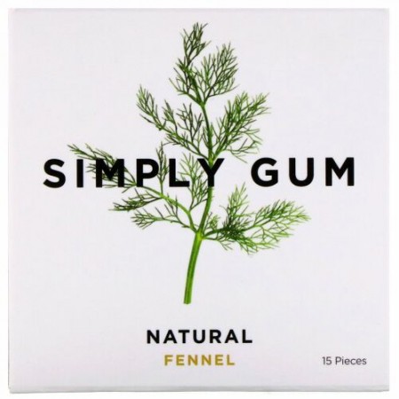 Simply Gum, ガム、天然フェネルリコリス、15個 (Discontinued Item)