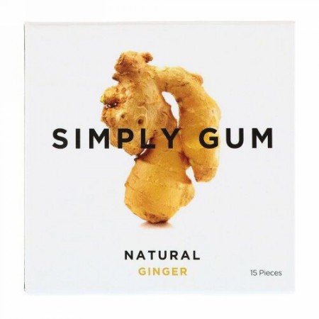 Simply Gum, ガム、天然ジンジャー、15個 (Discontinued Item)