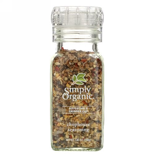 Simply Organic, 調節可能グラインダーキャップ付き, チョップハウスシーズニング, 3.81 oz (108 g) (Discontinued Item)