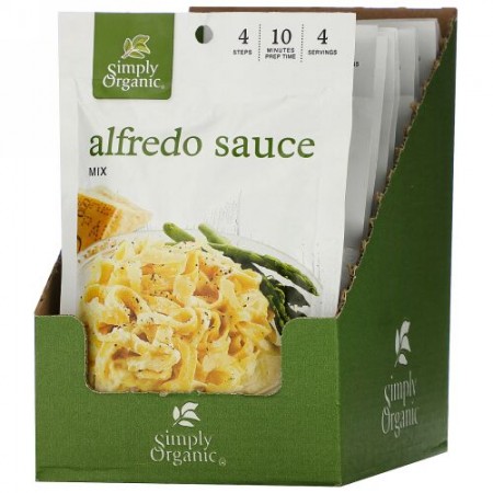 Simply Organic, アルフレド・ソースミックス、12 パック、各1.48 オンス(42 g)