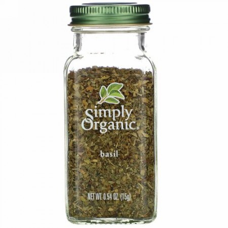 Simply Organic, バジル　0.54 oz (15 g)
