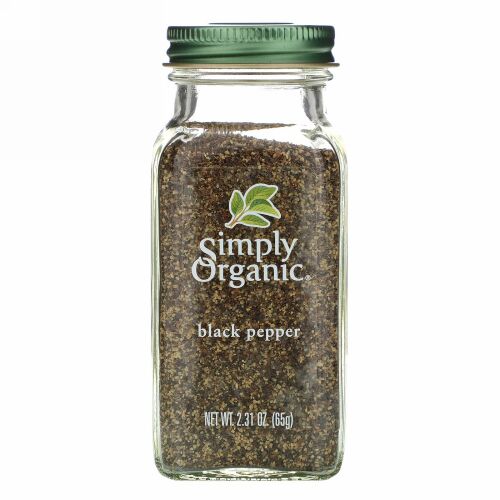 Simply Organic, ブラックペッパー(黒コショウ)、2.31 oz (65 g)