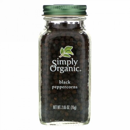 Simply Organic, 黒コショウの実, 2.65 oz (75 g)