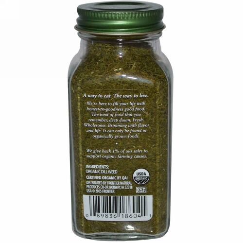 Simply Organic, ディルウィード（Dill Weed＝調味料に使う香りのよいイノンドの糸状の葉）, 0.81オンス (23 g)