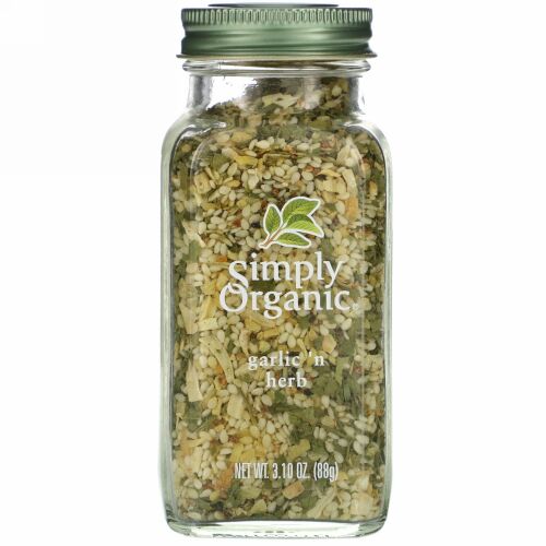 Simply Organic, ガーリックンハーブ、3.10 oz (88 g)