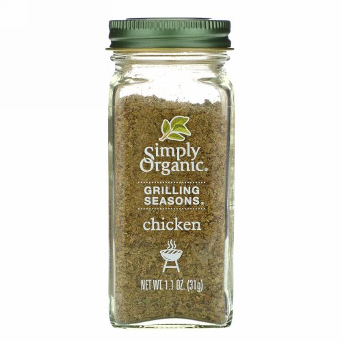 Simply Organic, グリルシーズンズ、チキン、オーガニック、1.1 oz (31 g)