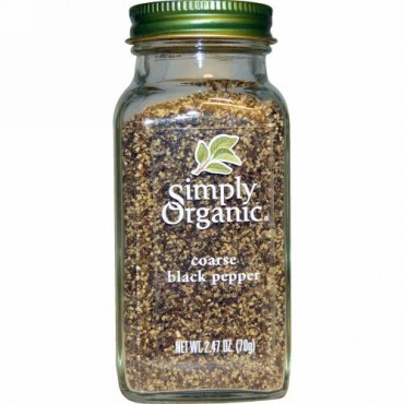 Simply Organic, オーガニックコース ブラックペッパー、 2.47 oz (70 g) (Discontinued Item)