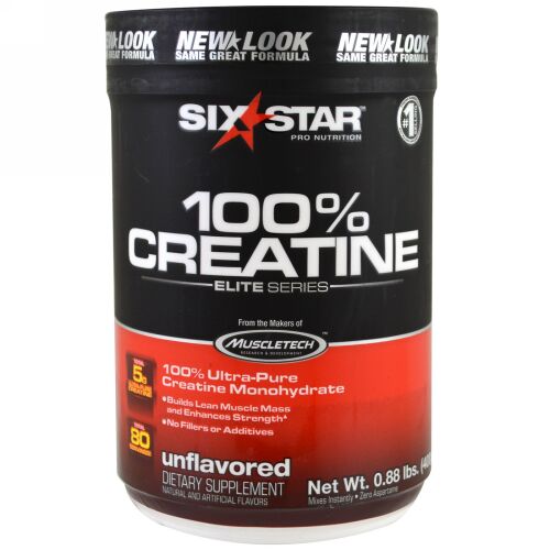 Six Star, エリートシリーズ、100%クレアチン、無香、0.88 lbs (400 g) (Discontinued Item)